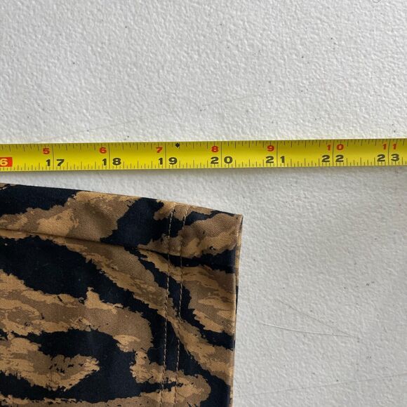 Chaps Skirt Womens Size 12 Animal Print Knee Length Unlined Slit Pockets Boho - Picture 9 of 9